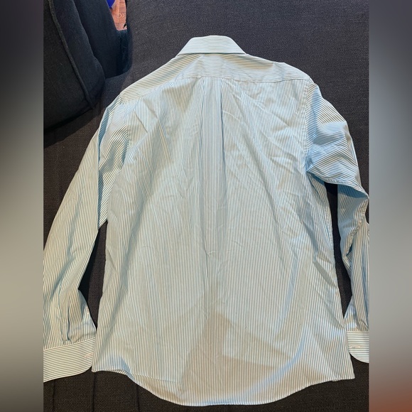 Men’s IZod Blue & White Striped Long Sleeve Button Down Dress Shirt 14.5 (32/33) - Picture 4 of 10